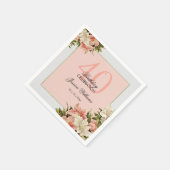 フローラ装飾フェミニン誕生日 スタンダードカクテルナプキン (角)