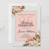 フローラ装飾フェミニン誕生日 セーブザデート (正面)