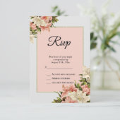 フローラ装飾フェミニン誕生日 出欠カード (スタンド正面)