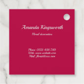 フローラ装飾事業レッドチューリップ写真 フェイバータグ (裏面)