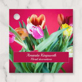 フローラ装飾事業レッドチューリップ写真 フェイバータグ