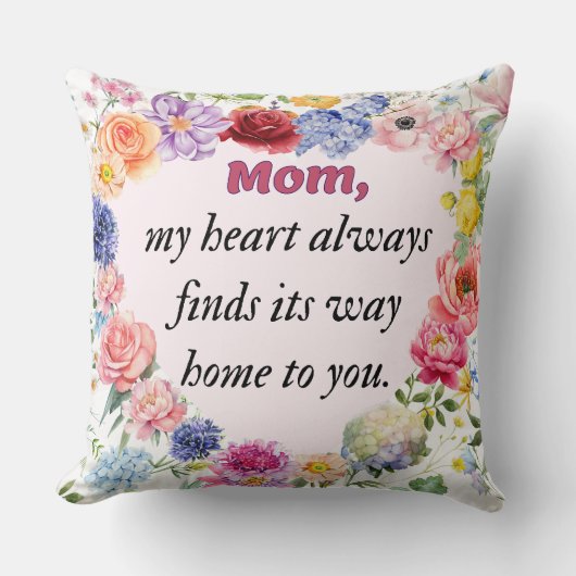 フローラ装飾用クッション – 心のこもった母の日のプレゼント クッション (正面)