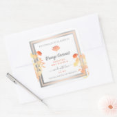 フローラ製品のパッケージラベル(白とオレンジ) スクエアシール (封筒)