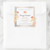 フローラ製品のパッケージラベル(白とオレンジ) スクエアシール (バッグ)