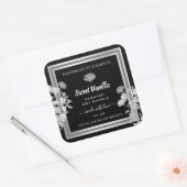 フローラ製品のパッケージラベル(白黒) スクエアシール (封筒)