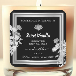 フローラ製品のパッケージラベル（白黒） スクエアシール