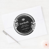 フローラ製品のパッケージラベル(白黒) ラウンドシール (封筒)