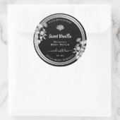 フローラ製品のパッケージラベル(白黒) ラウンドシール (バッグ)