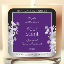 フローラ製品の包装ラベル紫と銀