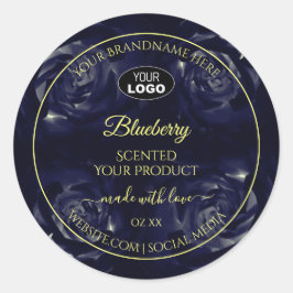 フローラ製品パッケージラベルダークブルーバラロゴ ラウンドシール