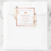 フローラ製品パッケージラベルホワイトローズ金ゴールド スクエアシール (バッグ)