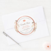 フローラ製品パッケージラベルホワイトローズ金ゴールド ラウンドシール (封筒)