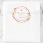 フローラ製品パッケージラベルホワイトローズ金ゴールド ラウンドシール (バッグ)