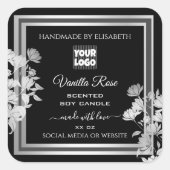 フローラ製品パッケージラベルロゴ(黒) スクエアシール (正面)