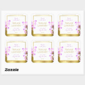 フローラ製品パッケージラベル白金ゴールド紫 スクエアシール (シート)