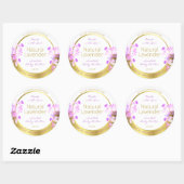 フローラ製品パッケージラベル白金ゴールド紫 ラウンドシール (シート)