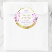 フローラ製品パッケージラベル白金ゴールド紫 ラウンドシール (バッグ)