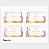 フローラ製品パッケージラベル白金ゴールド紫 長方形シール (シート)