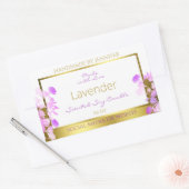 フローラ製品パッケージラベル白金ゴールド紫 長方形シール (封筒)