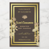 フローラ製品パッケージラベル茶色の金ゴールド色 フードラベル (シングルラベル)