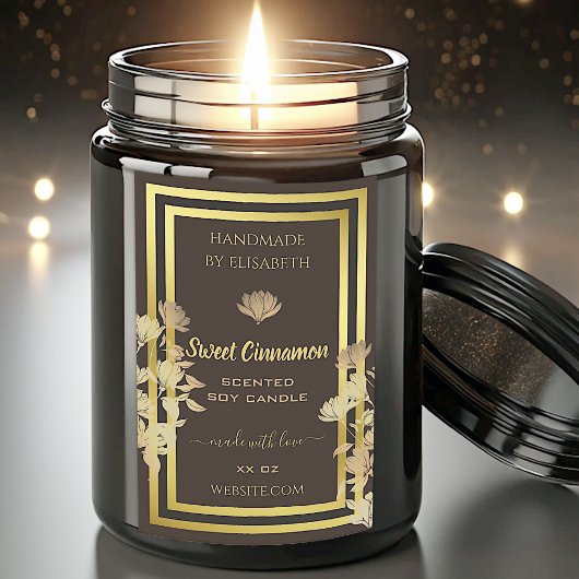 フローラ製品パッケージラベル茶色の金ゴールド色 フードラベル