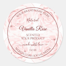 フローラ製品パッケージラベル薄いピンク色のバラ