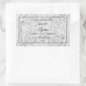 フローラ製品パッケージラベル薄い灰色のバラ 長方形シール (バッグ)