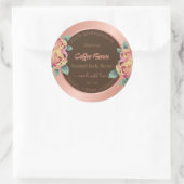 フローラ製品パッケージングラベルバラ金ゴールド茶色 ラウンドシール (バッグ)