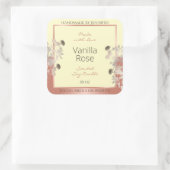 フローラ製品ラベルクリームおよびバラ金ゴールドフレーム スクエアシール (バッグ)