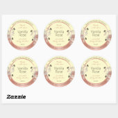 フローラ製品ラベルクリームおよびバラ金ゴールドフレーム ラウンドシール (シート)