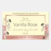 フローラ製品ラベルクリームおよびバラ金ゴールドフレーム 長方形シール (正面)