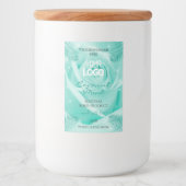 フローラ製品ラベルティール（緑がかった色）バラパーム葉ロゴ フードラベル (正面)