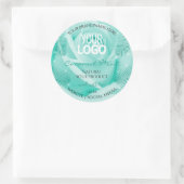 フローラ製品ラベルティール（緑がかった色）バラパーム葉ロゴ ラウンドシール (バッグ)