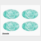 フローラ製品ラベルティール（緑がかった色）バラパーム葉ロゴ 楕円形シール