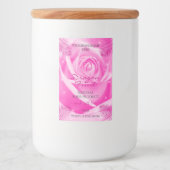 フローラ製品ラベルピンクのバラとパーム葉の数 フードラベル (正面)