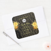 フローラ製品ラベル木目の木の樹皮のロゴ スクエアシール (封筒)