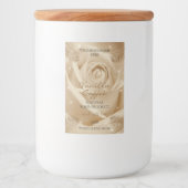 フローラ製品ラベル淡い茶色のバラパーム葉 フードラベル (正面)