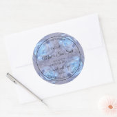 フローラ製品ラベル発光青色バラ ラウンドシール (封筒)