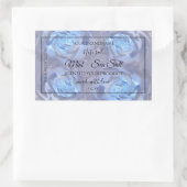 フローラ製品ラベル発光青色バラ 長方形シール (バッグ)