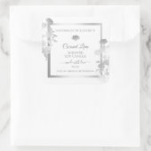 フローラ製品ラベル白と銀色 スクエアシール (バッグ)