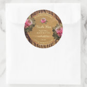 フローラ製品ラベル茶色の木目の樹皮 ラウンドシール (バッグ)