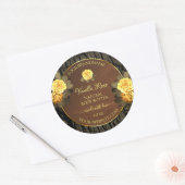 フローラ製品ラベル茶色の木目の樹皮 ラウンドシール (封筒)