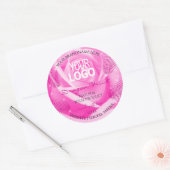 フローラ製品ラベルPink Rose Palmのロ葉ゴー ラウンドシール (封筒)