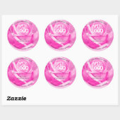 フローラ製品ラベルPink Rose Palmのロ葉ゴー ラウンドシール (シート)