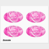 フローラ製品ラベルPink Rose Palmのロ葉ゴー 楕円形シール (シート)