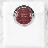 フローラ製品包装ラベルのブルゴーニュ及び銀 ラウンドシール (バッグ)