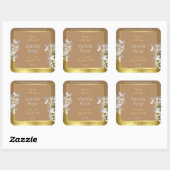 フローラ製品包装ラベル茶色金ゴールド銀 スクエアシール (シート)