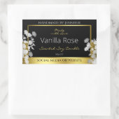 フローラ製品包装ラベル黒金ゴールド銀 長方形シール (バッグ)