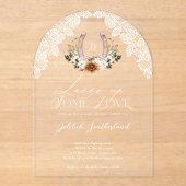 フローラ西の馬蹄写真アーチ赤ちゃんシャワー アクリル招待状 (正面)