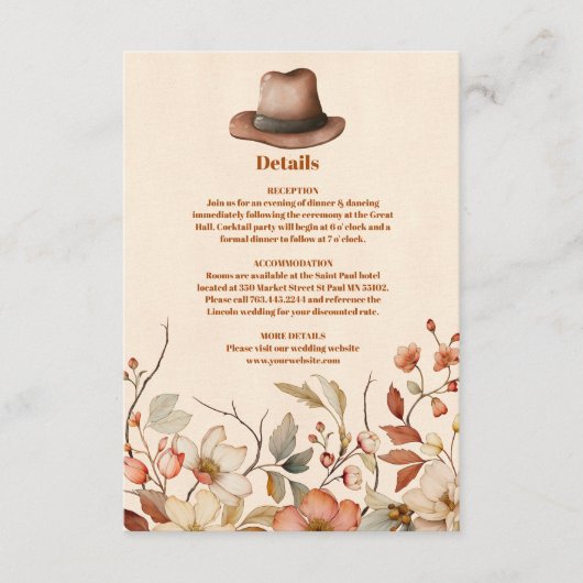 フローラ西カウボーイ結婚ズ エンクロージャーカード (正面)